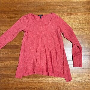 Eileen Fisher Women's S Pink Scoop Neck Sweater Tencel Linen Knit Top